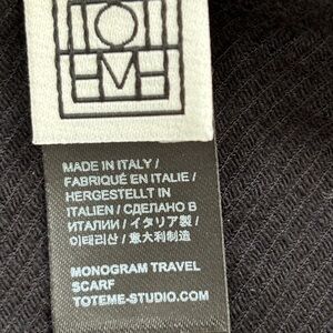 Toteme Black Monogram Travel Scarf